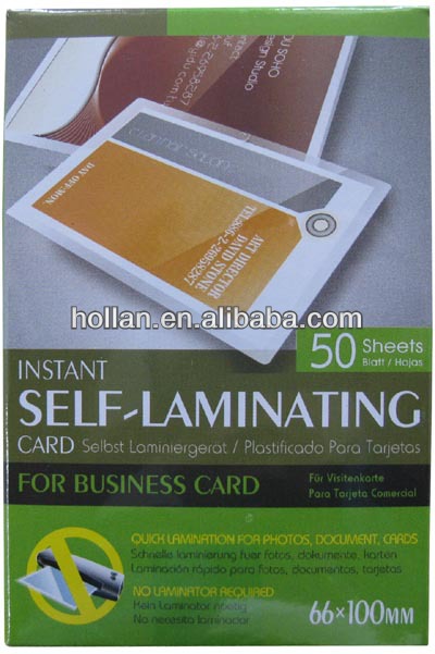 Hot Office Stationery Instant Self Laminating Business Card