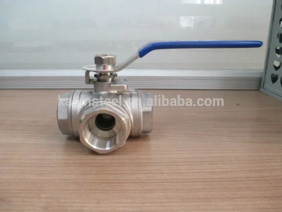 Stainless steel threaded 3 way ball valve