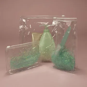 Transparent PVC Vinyl Bags With Zipper Slider