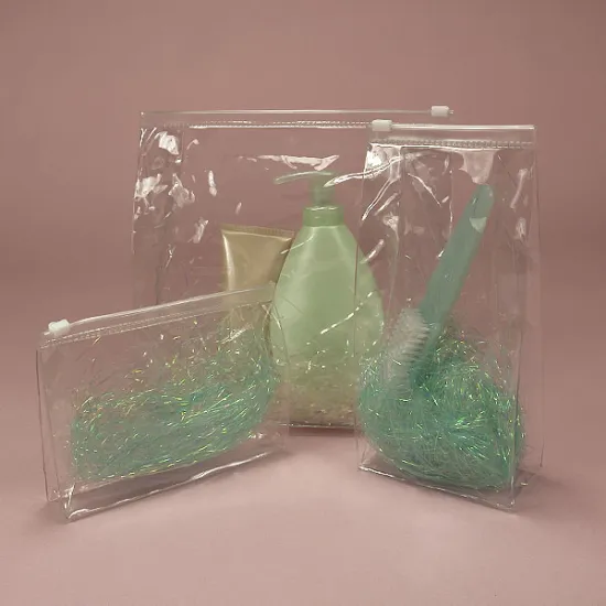 Transparent PVC Vinyl Bags With Zipper Slider