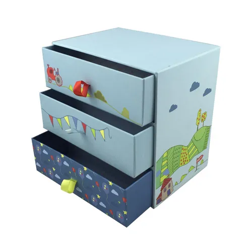 Three Layers Stand Table Cardboard Drawer Box