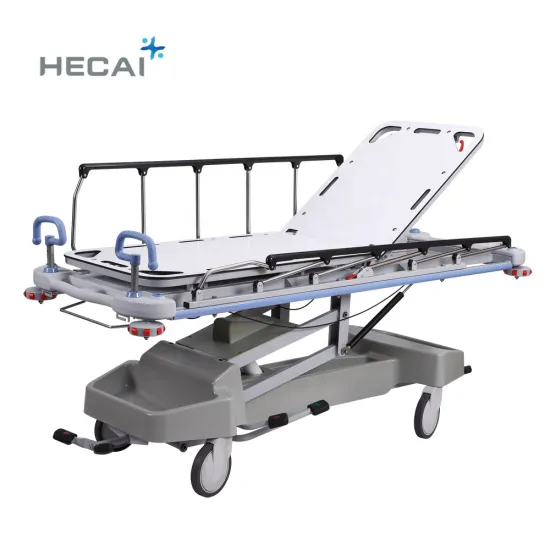 Adjustable Central Control Hospital Patient Transfer Trolley with X-ray Compatibility and Hydraulic Stretcher Brakes