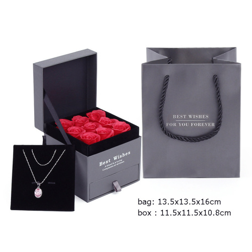 Rose and Jewelry Packaging Wholesale Gift Box Black