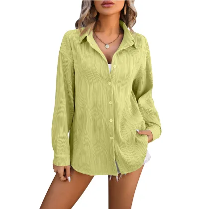 2024 Women's Spring Summer New Wave Texture Loose Fashion Shirt