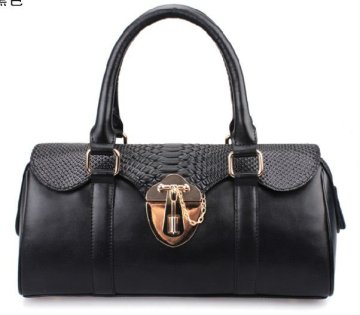 2012 black snake leather tote handbag for spring G7017