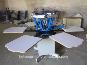 Good Quality 4/6/8color T shirt Silk screen printing machine