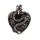 Black Onyx Heart Antique Silver Dragon Gemstone Pendant (32x42mm) Necklace 45cm Black Cord