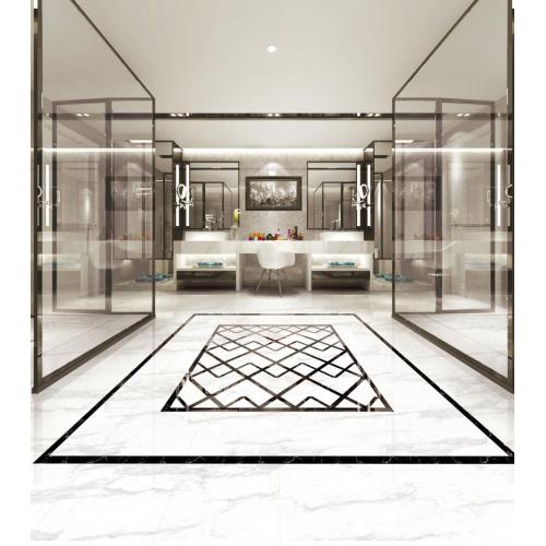 Natural Stone Ceramic Tile White Color Marble Flooring Full Polished Porcelain Tile Factory