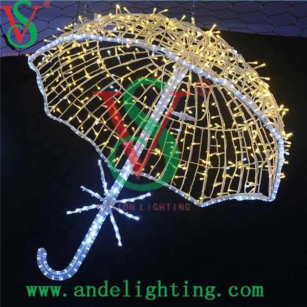 Outdoor Festival Decoration 3d Umbrella Motif Lighting