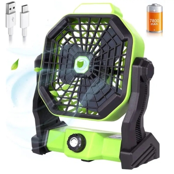 Ventilateur de camping rechargeable portable avec lumière LED et lanterne
