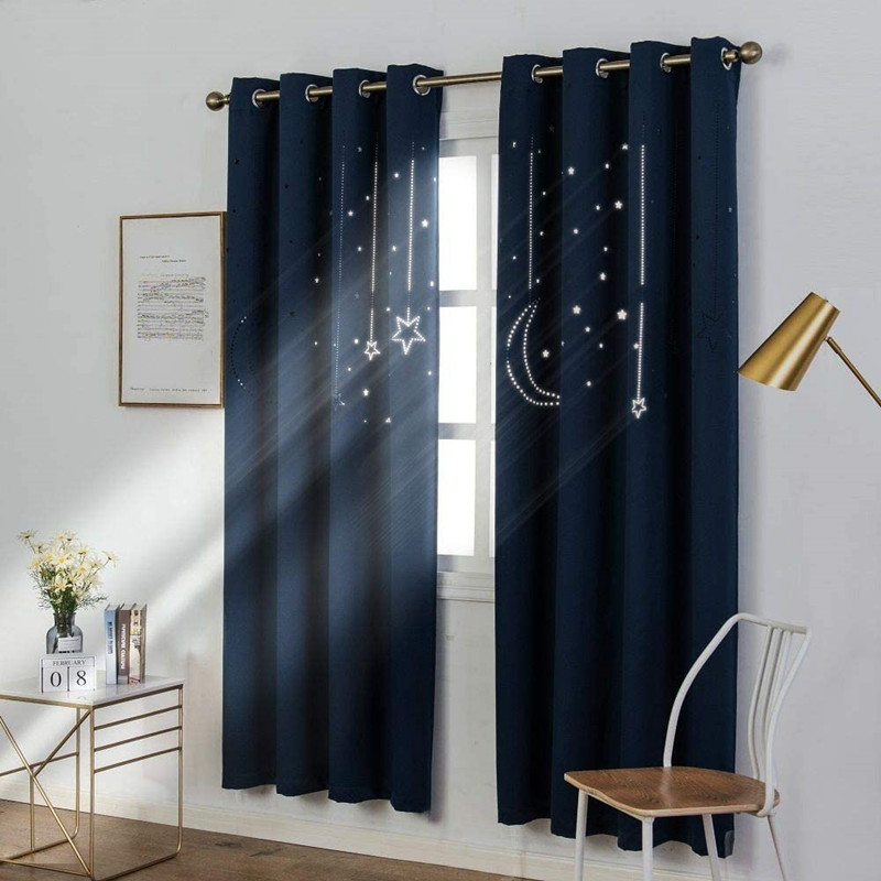 cutout curtain navy