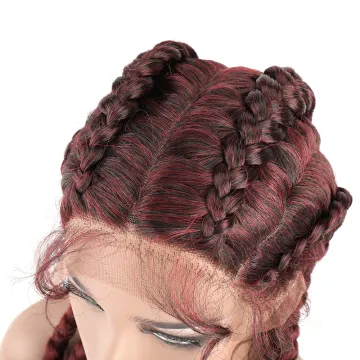 Box Braids Wig Tresse Cornrow Aliexpress Hair For Synthetic Front Lace Braiding  Wig Baby Hair For Black Women 32"