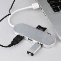 Aluminiumlegering USB HUB Card Reader Sliver