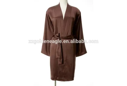 Chocolate Unisex Silk Pajamas Robes High-end Silk Bathrobe Pajamas