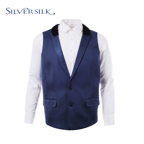 Navy Fesyen Perniagaan Formal Lelaki Waistcoat Custom
