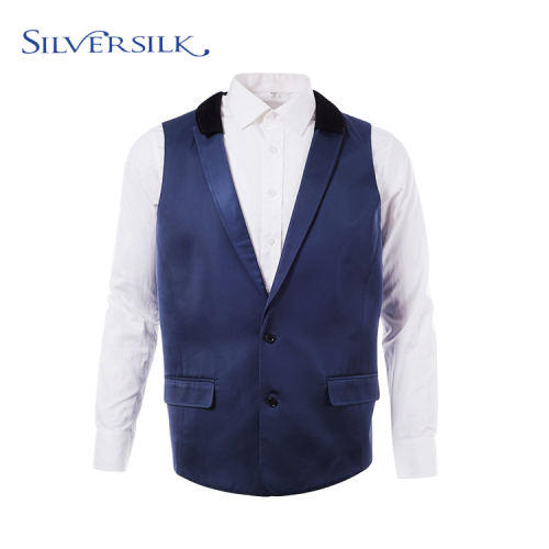 Navy Mode Business Formal Män Anpassad Waistcoat