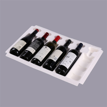 6Pcs Molded Pulp Red Wine Bottle Packaging Tray
