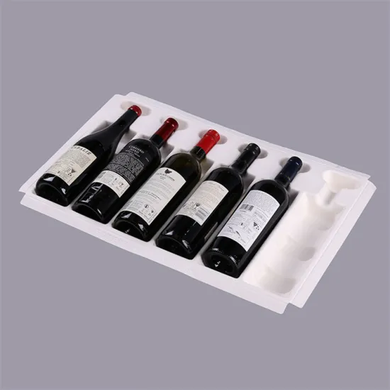 6Pcs Molded Pulp Red Wine Bottle Packaging Tray