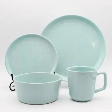 crockery Luxury color dinnerware set porcelain stoneware set