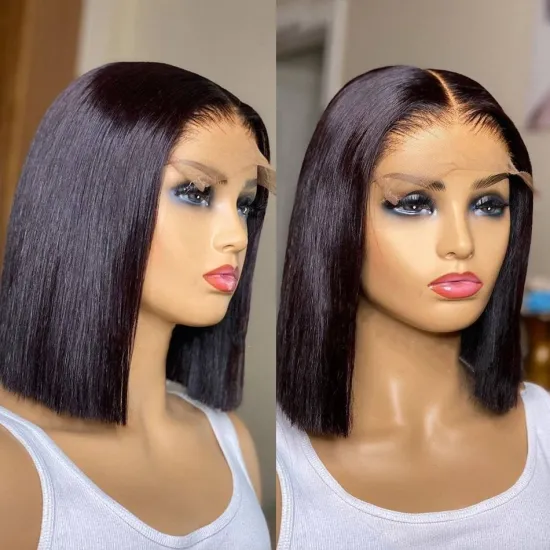 Annione Wholesale Transparent Hd Indian Human Hair Vendor Closure Wigs 4X4 Human Hair Lace Wig 5X5 Human Hair Lace Wig
