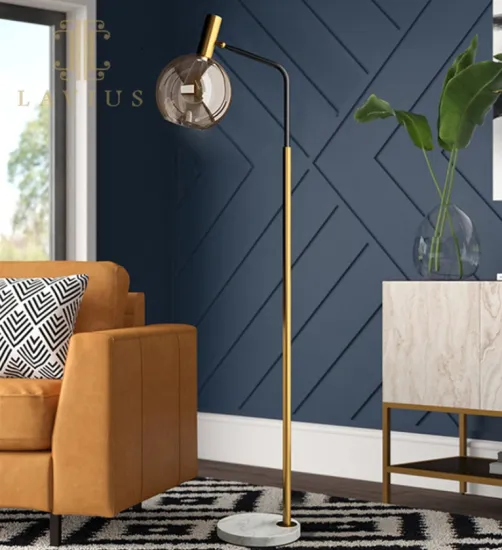 Classic glass shade floor lamp