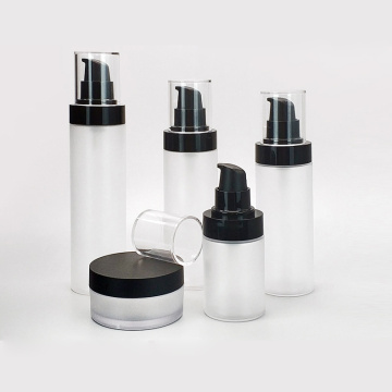 confezione di flaconi cosmetici in plastica PP trasparente smerigliato