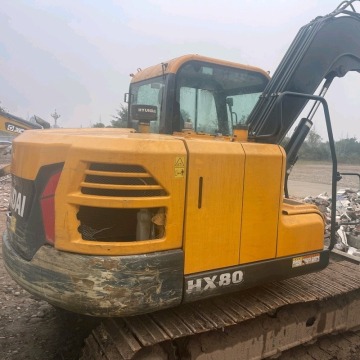 Used 7-ton Hyundai HX80 Crawler Excavator - No Dismantling or Repair Needed