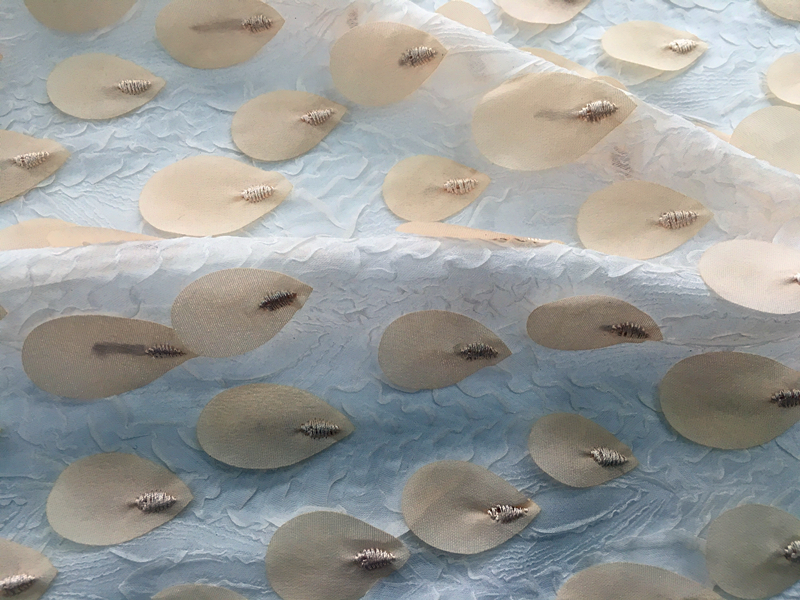 Water Droplets Embroidery Fabric