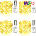 Guirlande lumineuse LED avec fil de cuivre et batterie télécommandée
