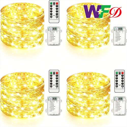 Guirlande lumineuse LED avec fil de cuivre et batterie télécommandée