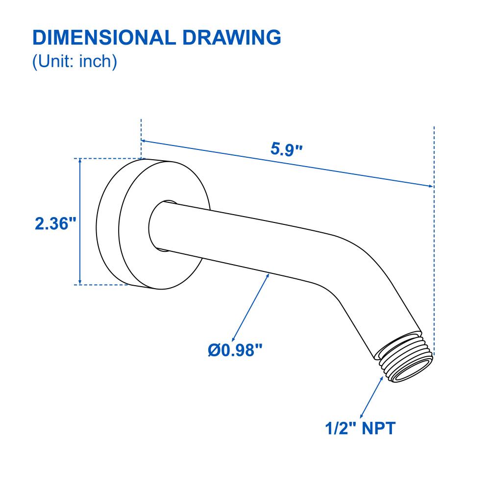 shower arm for shower system 25125b 2