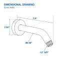 6Inch Stainless Steel SUS304 Shower Arm with Flange