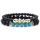 2Pcs 8MM Natural Healing Stone Bracelets for Men Women steel ball Beaded Bracelets Elastic