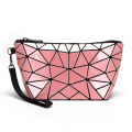 Canvas Makeup Bag Geometric laser fashion PU leather makeup bag Factory