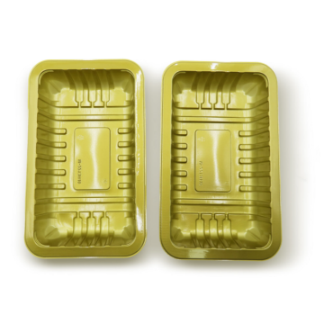 Microwave Safe Supermarket Golden Colored PP Food Tray