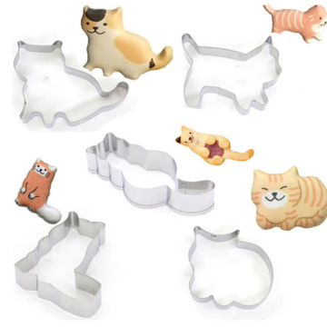 Christmas Cartoon Cat Magic Wand Cookie Cutter Stainless Steel Biscuit Mold Cookie Cookie Stamp Gingerbread Man Cookie Tools