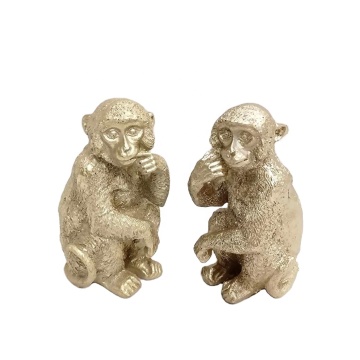 Realistic Black Chimpanzee Resin Statue for Home and Garden Feng Shui Decoration