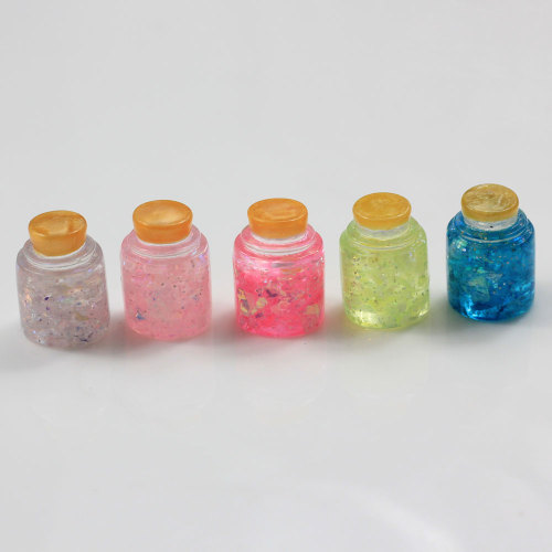Commercio all&#39;ingrosso colorato bella mini bottiglia di melma resina fascino perline cabochon romanzo per accessori charms