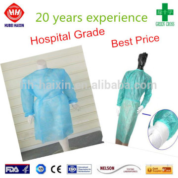 rubberised blue isolation gown