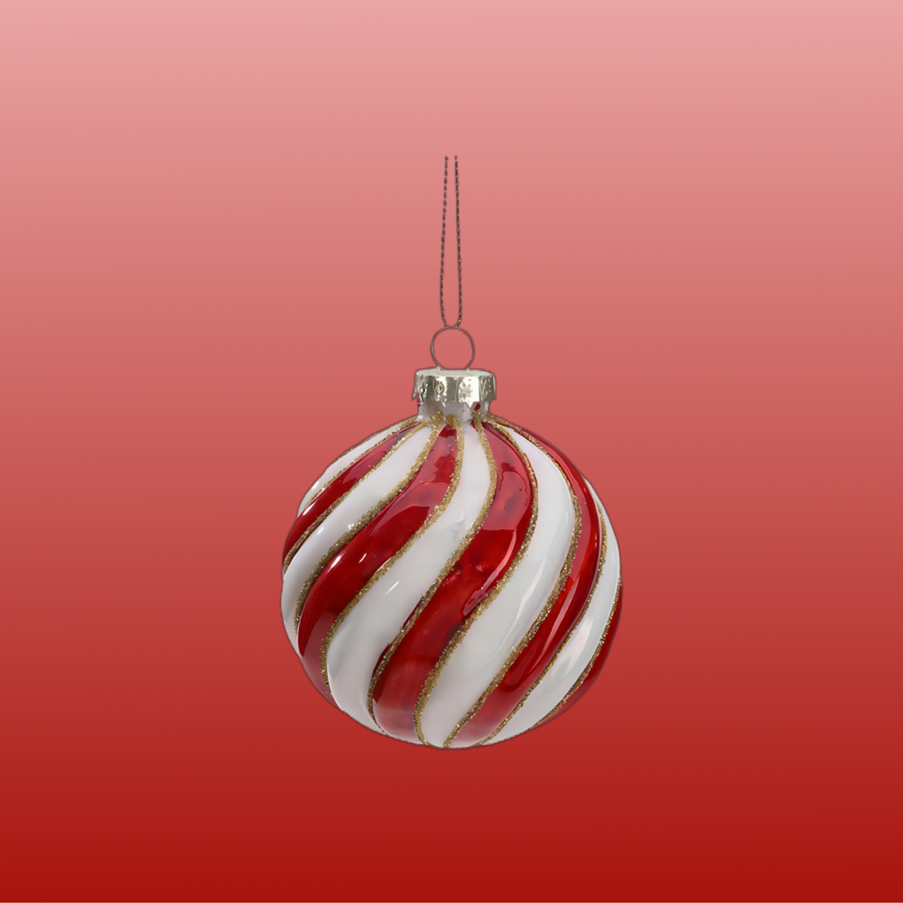 Red Stripes Christmas Ball