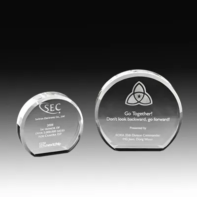 Etched Crystal Glass Paperweight