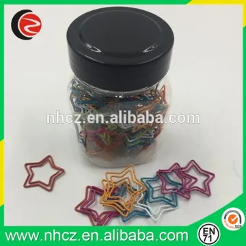 Star shape paper clips in ps jar