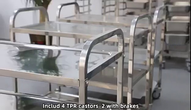 Custom Stainless Steel Food Cart for Restaurant and Bar