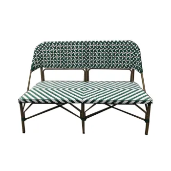 Vintage Woven Rattan Bamboo Sofa Garden Bench
