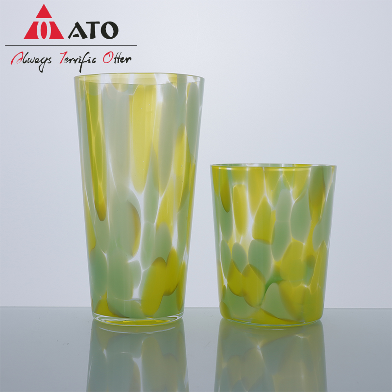 Customized Green Glass Dot Pint Beer Drinking Glasses