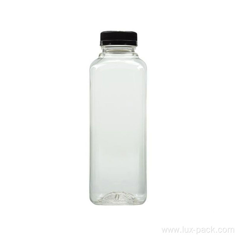 Transparent PET Plastic Beverage Bottle with Cap