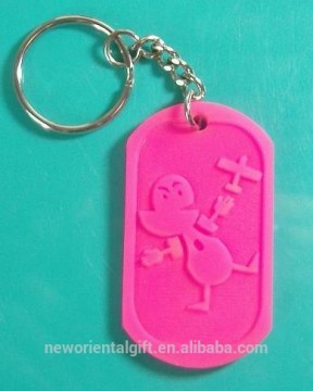 Debossed Silicone Keyrings, Custom Shape Silicone Keyrings