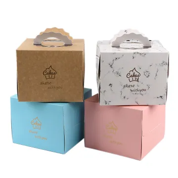 Wholesale Colorful Paper Cake Gift Packaging with Handle