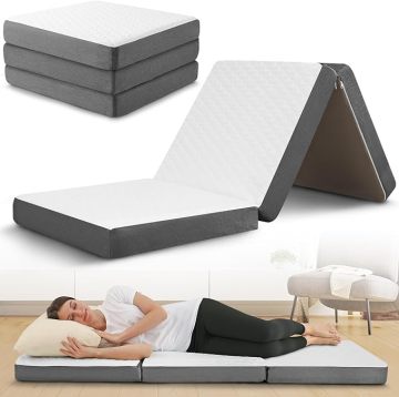 Custom Size Tri-Fold Memory Foam Mattress: King, Queen, Double, Single