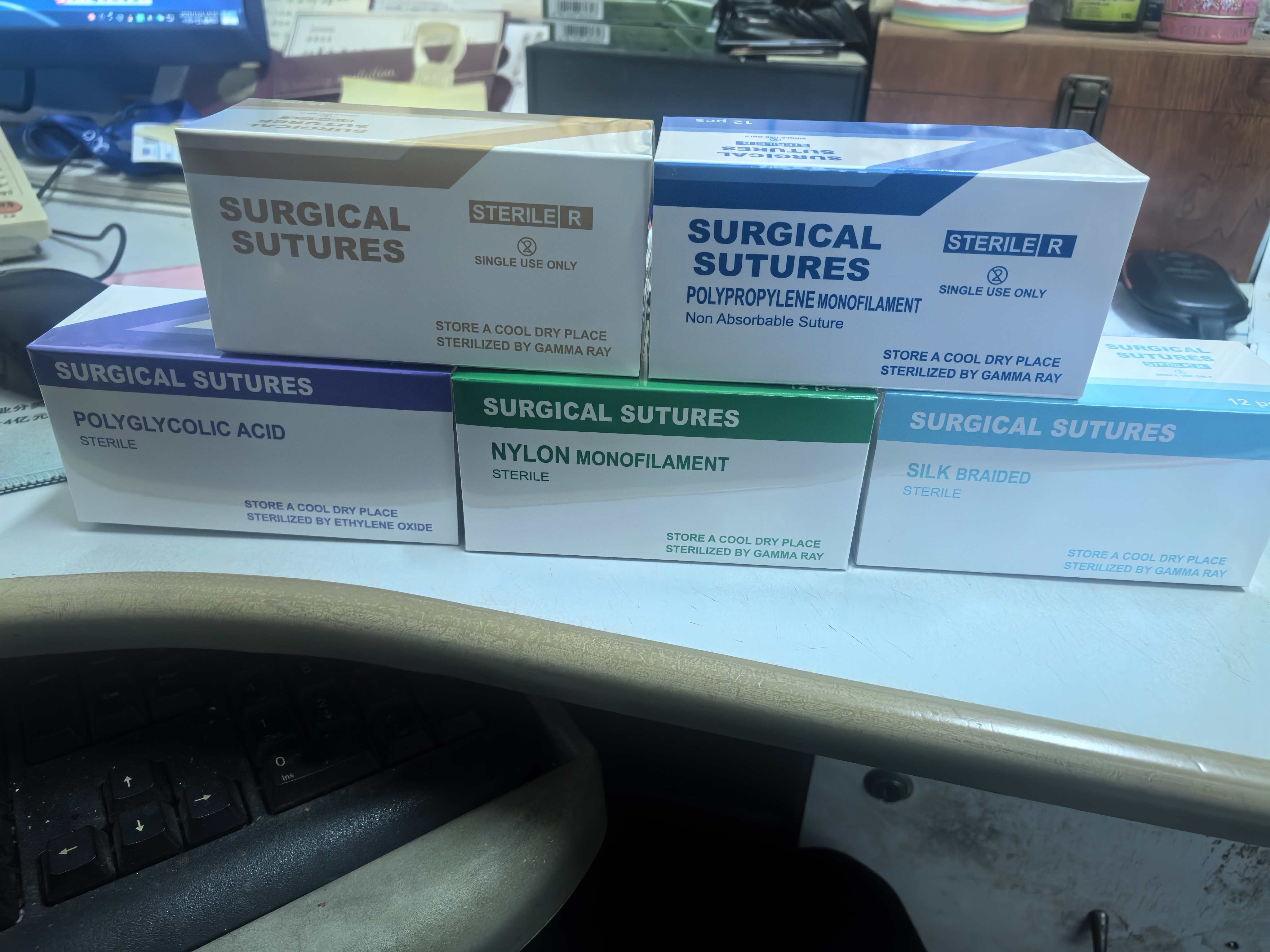 Медицинская нить шовная Хромовый кетгут 3 Метрический